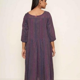 Purple Cotton Yarn Dyed Dress