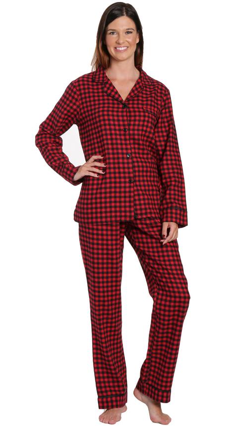 Women 100% Cotton Yarn Dyed Flannel Pajama Sleepwear Set