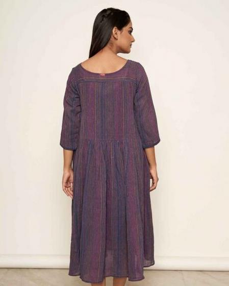 Purple Cotton Yarn Dyed Dress