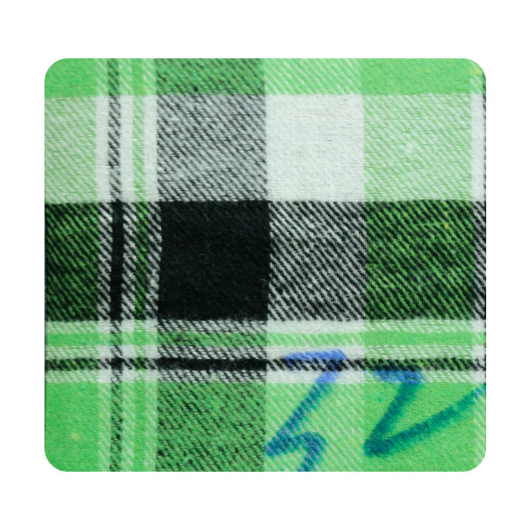 Green plaid fabric
