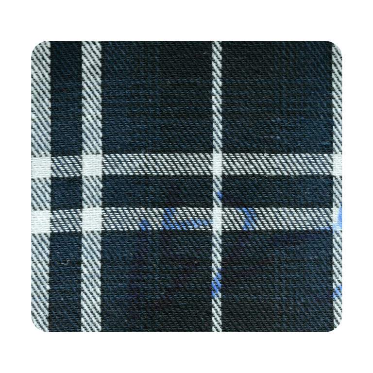 yarn dyed blue plaid fabric